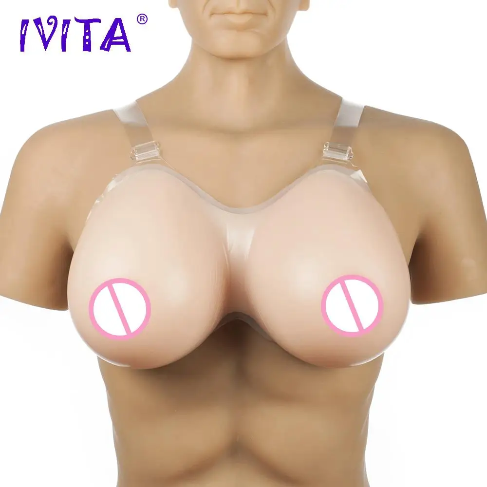 

IVITA 4100g Realistic Silicone Breast Forms With Shoulder Straps For Crossdresser Transgender Drag Queen Transvestite Mastectomy