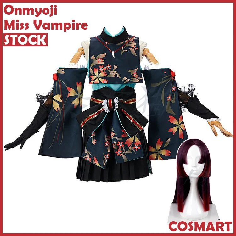 [В наличии] кимоно + парик рога игра Onmyoji фигурка мисс вампир Униформа Хэллоуин