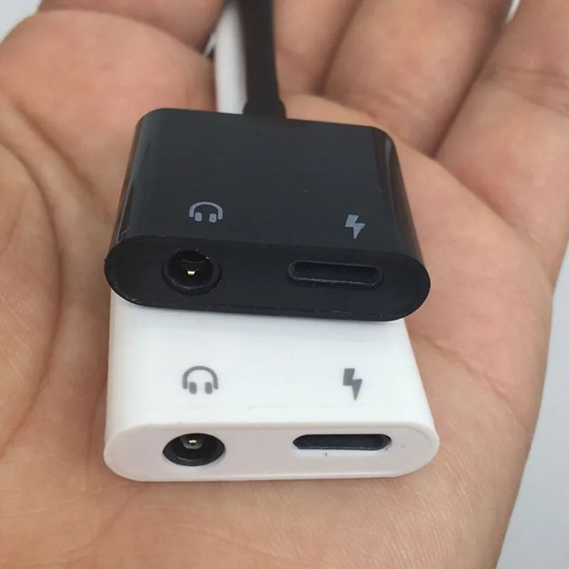 Aux Audio Charger Adapter for iPhone 7 8 Plus X XS MAX XR 2A Charging Aux Audio 2 in 1 3.5mm Jack Earphone Headphone Adapter