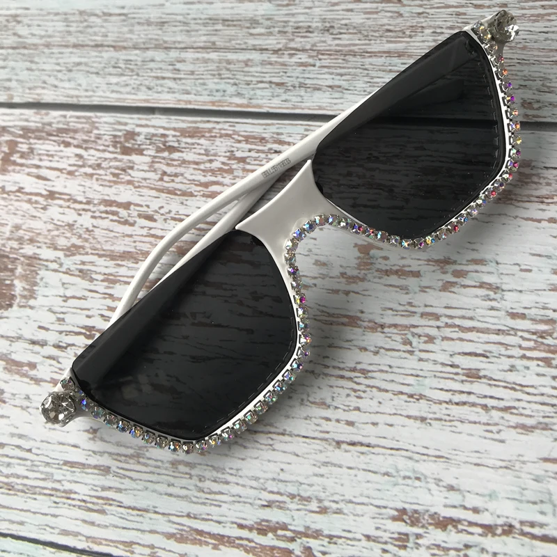 

ZAOLIHU Half Frame Mens Sunglasses White Diamond Designer Women Eyewear UV400 Party Eyeglass Gafas de sol