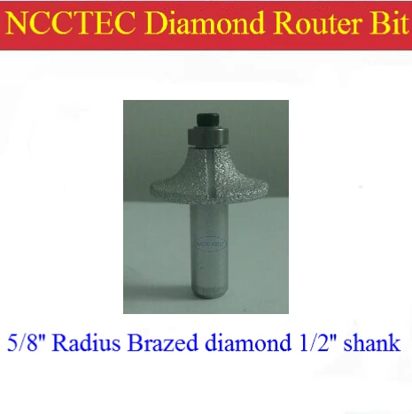 5/8 ''r15 RADIUS алмаз вакуумная пайка маршрутизатор бит с 1/2" хвостовик | мрамор, гранитные плиты край инструменты с подшипниками