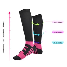 3 пара/лот Для мужчин Для женщин Компрессионные, разной плотности носки выше колена, Чулки с эластичным бортом, Спортивная подходит для путешествия летная бег медсестры голени