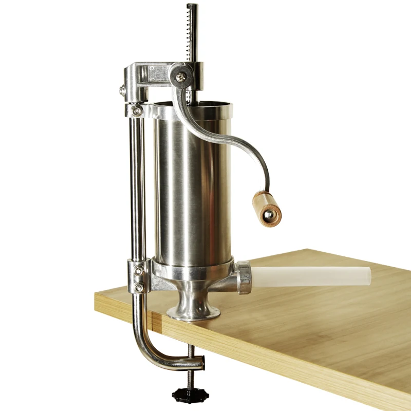  2.5 LBS Homemade Sausage Meat Stuffer Stainless Steel Manual Vertical Sausage Filling Machine Kitch - 32665697368