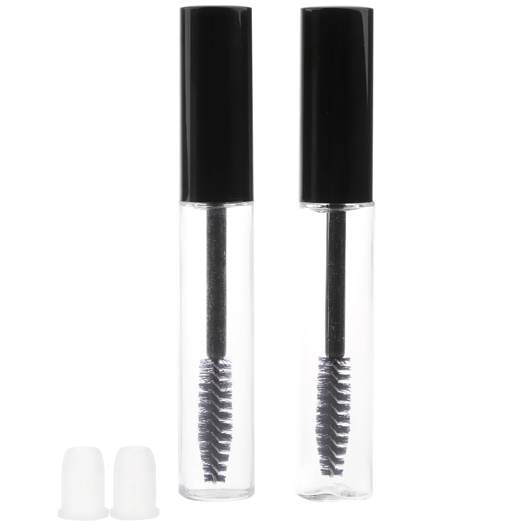 Pack2 7ml Empty Plastic DIY Mascara Tube Eyelash Cream Wand Container Bottles Vials With Brush with Plugs