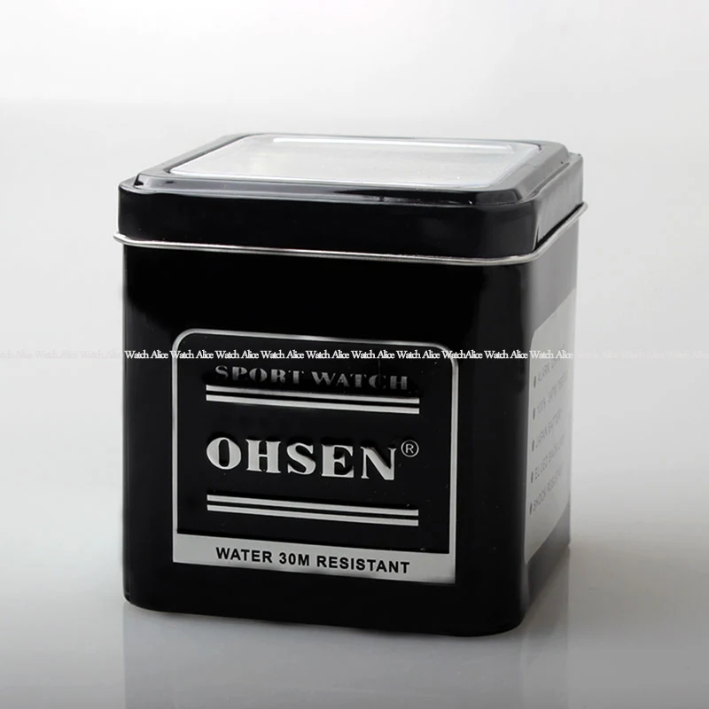 

Original Brand OHSEN gift box Sports LED Watch Metal Boxes&Packaging Windowed Relogio cajas para