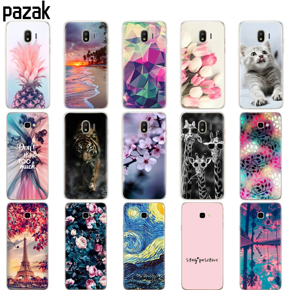 For Samsung J4 j4+ Case coque Soft silicon TPU Cover Plus Prime sm j415 Capas J4Plus 2018 shockproof cute cat |