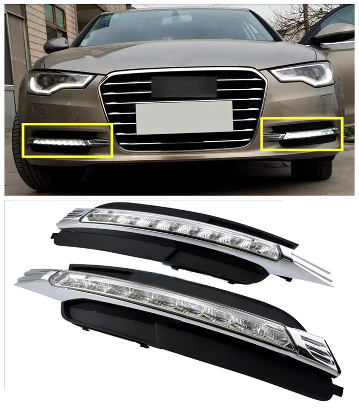 Voor Audi A6 C7 2012 2013 2014 2015 Exterieur Auto onderdelen Voor Auto Dagrijverlichting Accessoires 2 Stuks|a6 cpuc7 - AliExpress