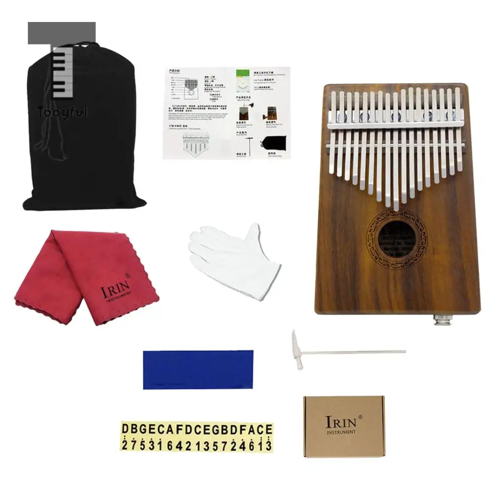 

MagiDeal 1 Set EQ Electric 17 Key Kalimba Thumb Piano Mbira Finger Percussion with Bag Tuning Tool Note Sticker