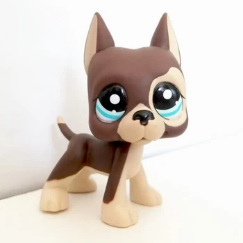 

Real Rare pet shop cute toys Dog GREAT DANE #817 BIS Lovely Kids Gift Brown Puppy Blue Eyes