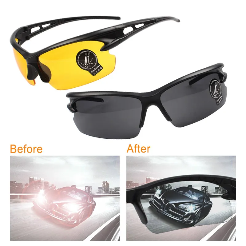 

Unisex Yellow Lenses Night Vision Glasses HD Vision Sun Glasses Car Driving UV Protection Sunglasses Polarized Explosion-proof