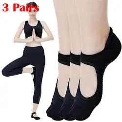 3 пары носки для йоги женские носки Для Йоги Нескользящие силиконовые танцевальные спортивные Йога Пилатес нескользящие носки балет