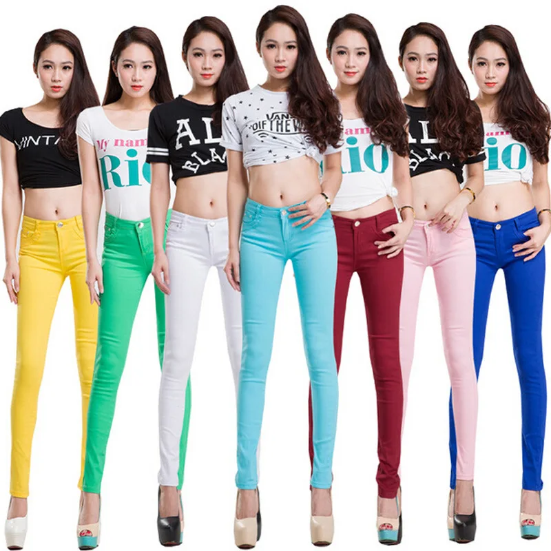 

20 Colors Plus Size 2019 New Sexy Women Pants Spring Summer Casual Jeans Pencil Pants Lady Skinny Sexy Long Trousers Candy color