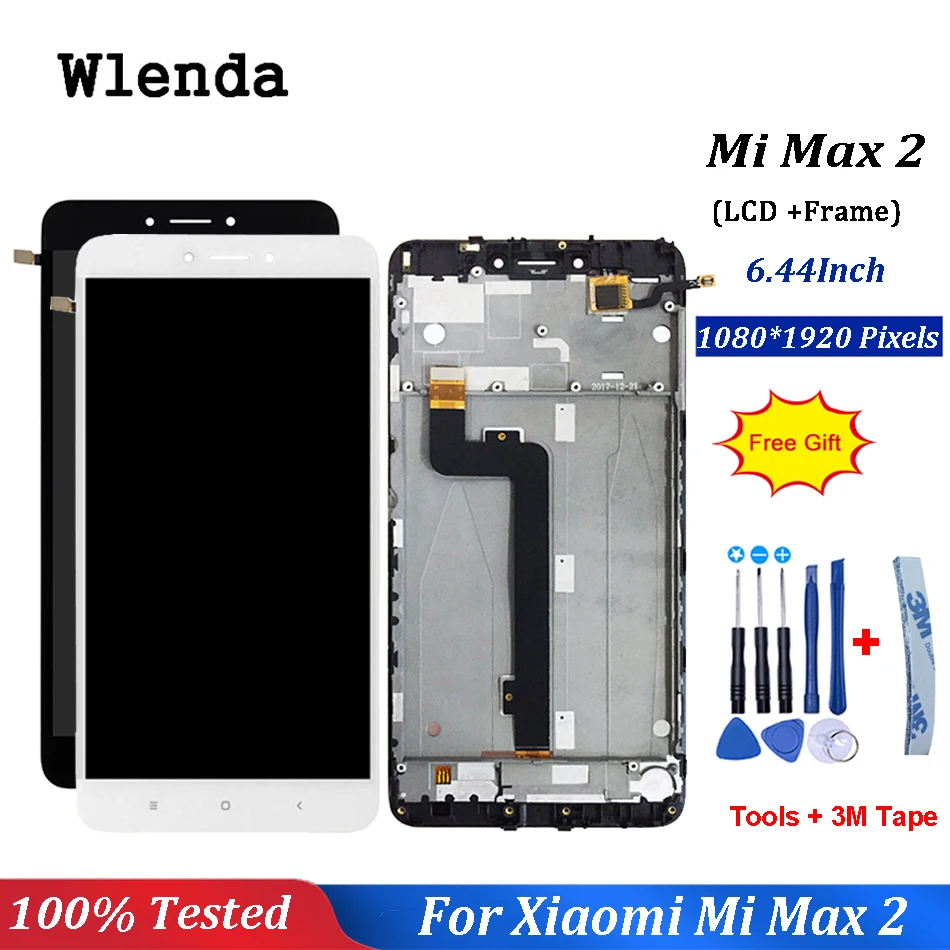 

For XIAOMI Mi Max 2 LCD Touch Screen Digitizer 10 Dotyk Frame Ramka ORYG Black White Color 6.44inch For xiaomi Mi Max2
