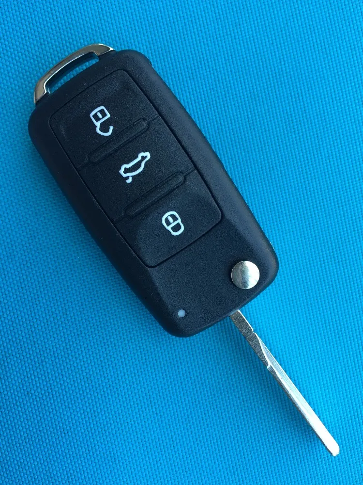 

ZABEUDEIR For SKODA City Go For VW UP! 3 Button Remote Key FOB shell case flip with uncut blade