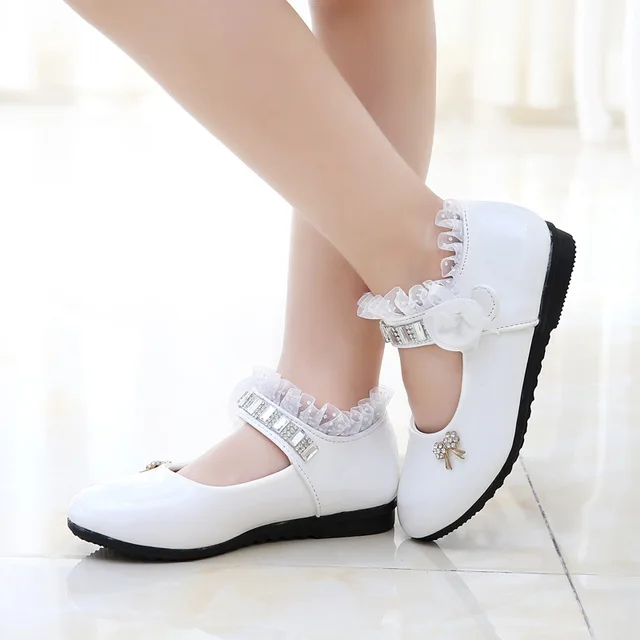 Autumn Shoes For Girls Lace Shoes White Girl Children Princess Single