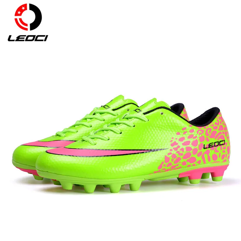 

LEOCI Unisex Adult and Children F Soccer Boots Firm round Football Shoes Chaussure De Football For All Season Size 33-44