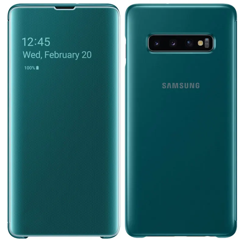 Официальный S-View кожаный захлопывающийся Чехол-книжка чехол samsung Galaxy S10 плюс S10e крышка чехол для зеркала Smart View прозрачный телефон случае