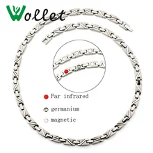 Wollet Jewelry Health Care Energy Magnetic Necklace Pure Titanium for Women Men Infrared Germanium Fatigue Cervical Spine Gifts