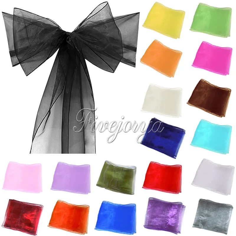 1 Organza Chair Sash Bow For Cover Banquet Wedding Party Event Xmas Decoration Supply Free Shipping