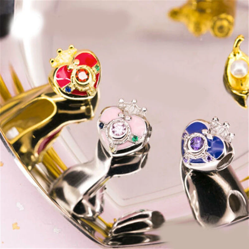 

Sailor Moon 20th Anniversary Pendant Charm Bead 925 Silver Christmas Cos Gift One piece Cartoon Anime Silver Bracelet Beads