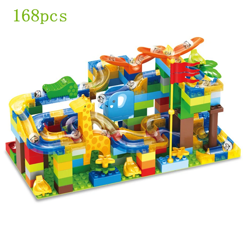 Baby Kids Educational Toy DIY Marble Construction Race Run Building Blocks Compatible with legoed Duplo Bricks Toys for Children Baby Kids Educational Toy DIY Marble Construction Race Run Building Blocks Compatible with legoed Duplo Bricks Toys for Children