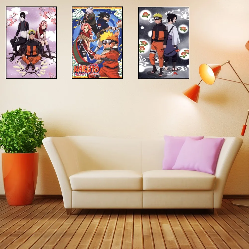

Vintage Japanese Cartoon Coated Paper anime Posters Uzumaki Naruto Poster Bar Cafe Home Decor Wall Sticker buy 3 get 4 posters