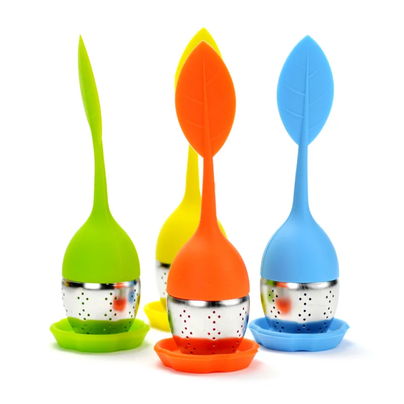 2Pcs Leaf Tea Infusers Silicone Tea Strainer Reusable Teabag Stainless