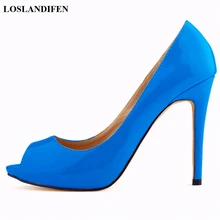 14 colori Peep Toe Elegante Pompe Delle Donne 2019 Nuovo Brevetto In Pelle di Alta Scarpe Tacchi Donna Fashion Superficiale Della Piattaforma Scarpe Da Sposa