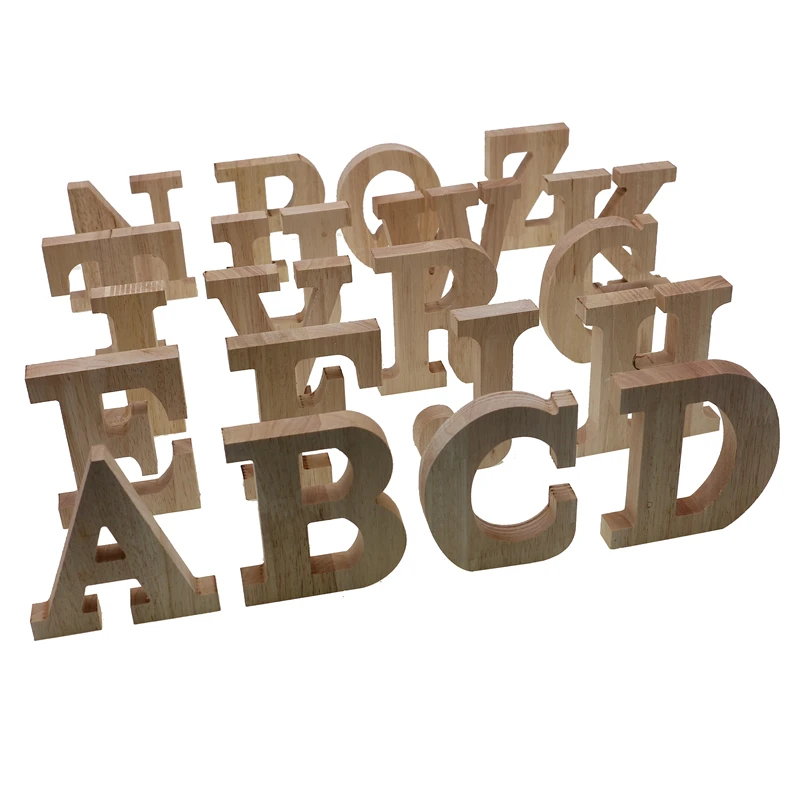 RUNBAZEF Decor Color Wooden Letter 26 Wood English Alphabet Letters Home Wedding Party Tools Decoration Number DIY Handcrafts