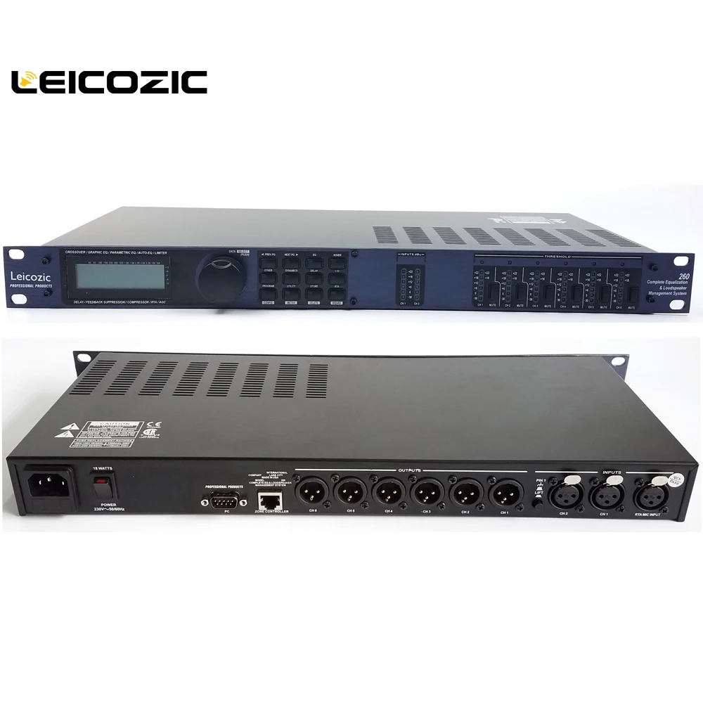 Leicozic драйвер PA pa260 стойка 3in6out профессиональный аудио процессор громкоговоритель
