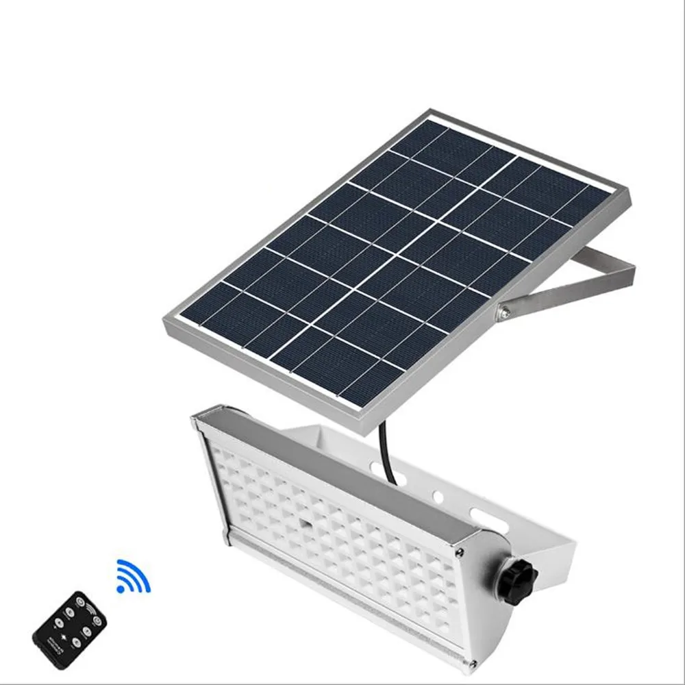 Nieuwste 65 leds Solar Power Overstroming Licht Met Magnetron Radar Motion Sensor Waterdichte Lamp Lights Voor Outdoor Tuin Wall Street