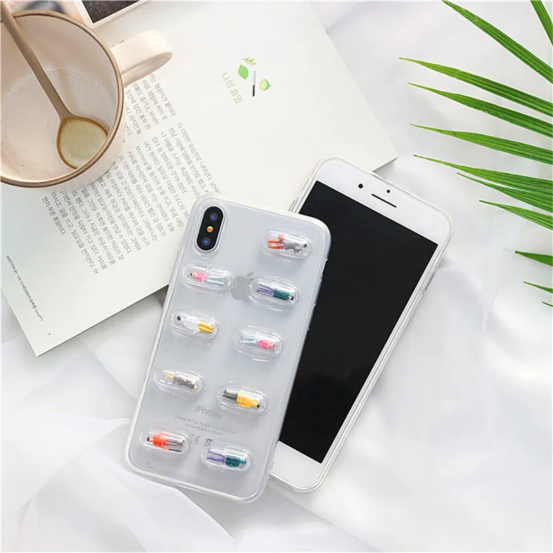 LUDI 3D Fun Cartoon Capsule Doll Phone Case For iphone X Case For iphone 6 6S 7 8 Plus Colorful Stereoscopic Clear Soft TPU Case3