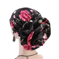 2019 Новый атласная ночной головной убор широкий диапазон выпадения волос Чепчик для сна Шапки удобные капот дамы Для женщин шляпа тюрбаны