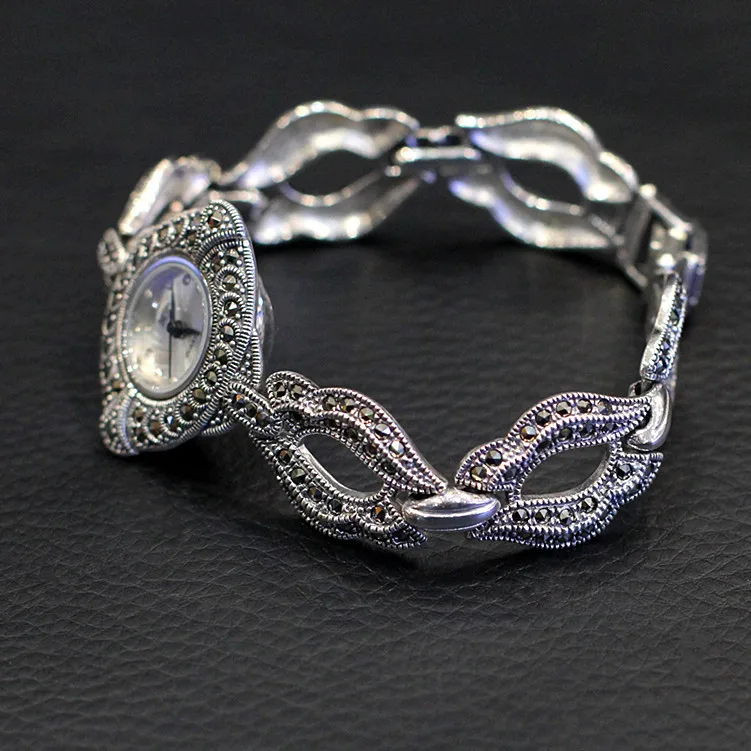  S925 pure silver jewelry wholesale new technology ms Thai silver watch - 32926136939