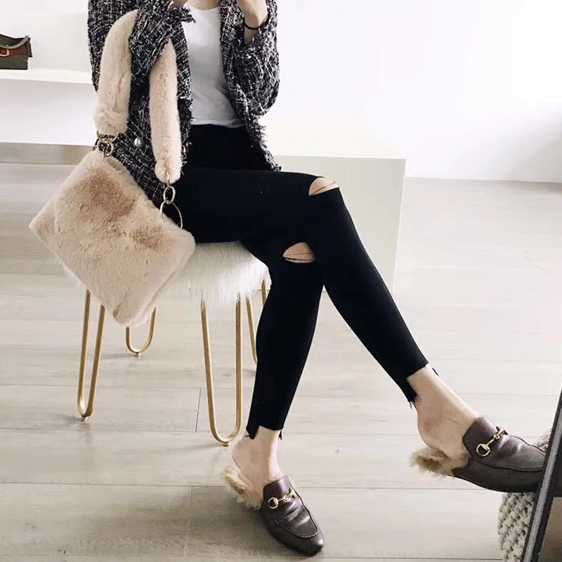 

Bag female Women Plush Handbags Fashion Casual Velour Totes Female Top Handle Handbags