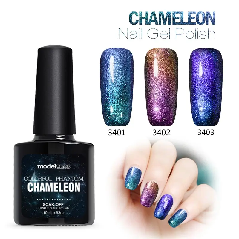 

Modelones 10ml Colorful Chameleon Phantom UV Led Nail Gel Soak Off Gel Art Magic Effect Long Lasting Led Nail Lacquer Polish