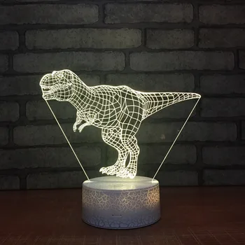

Bursting Pattern Base 3d Light Fixtures Colorful Touch Led Bedside 3d Lamp Creative Personality Dinosaur Night Light
