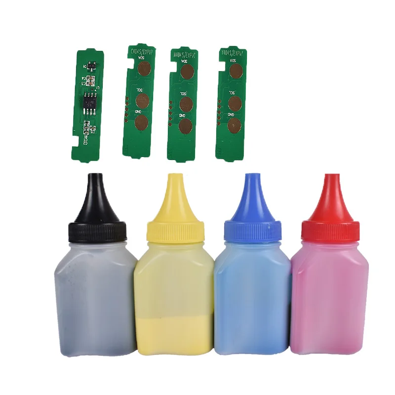  Refill toner Powder +4 pcs chip FOR Samsung CLT-K404S cartridge CLP- C480FW C480W 482 C482FW C482W 