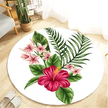 Ouneed коврик Nordic Стиль ковер фланель для детей Спальня Гостиная современные коврики круглый с цветами и листьями 80 см может 2