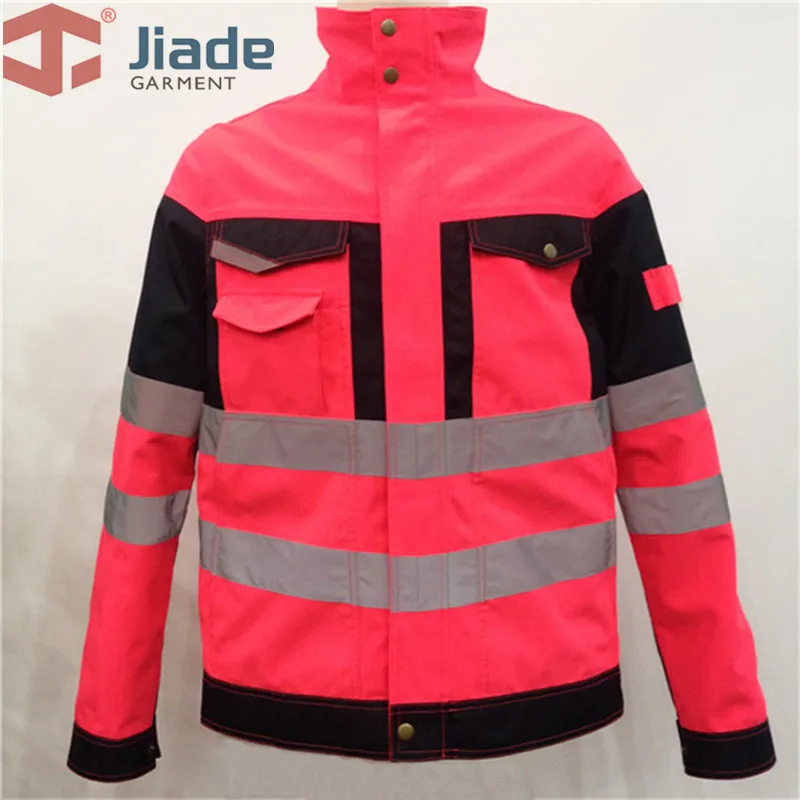 Jiade рабочая одежда куртка Светоотражающая куртка высокая видимость куртка водонепроницаемая куртка водостойкое пальто - Цвет: Hi Viz Pink