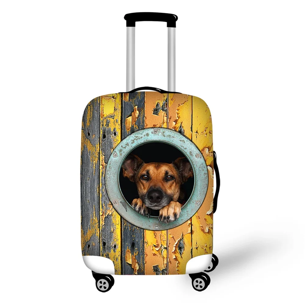 Веселое путешествие чемодан Крышка Чемодан защитные чехлы относятся к 18-30 дюймов Багажник Случае Милые Животные Собака пыль дождь крышка - Цвет: G036