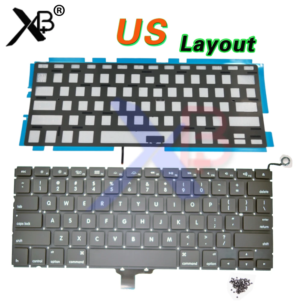Клавиатура с американской подсветкой/подсветкой + винты для клавиатуры 100 MacBook Pro