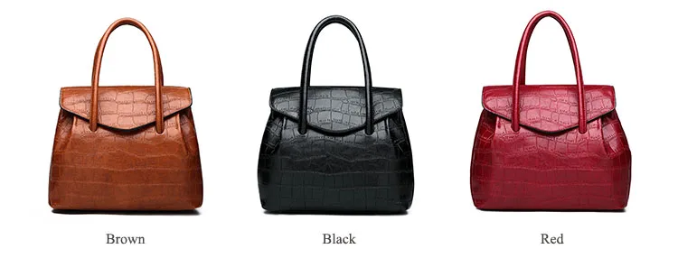 MJ Women Handbag Alligator PU Leather Shoulder Bag Female Large Capacity Top-Handle Bags Luxury PU Leather Tote Messenger Bag (101)
