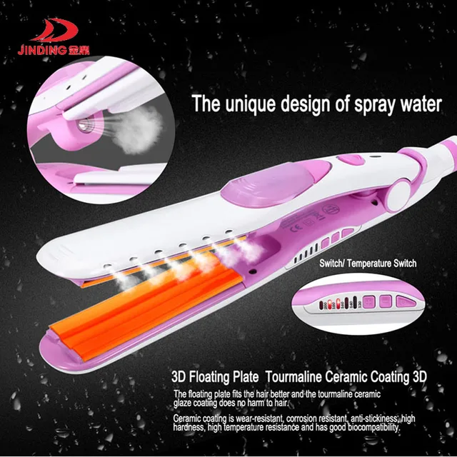 with Argan Oil Infusion Straightening Irons Steam Function Flat Iron