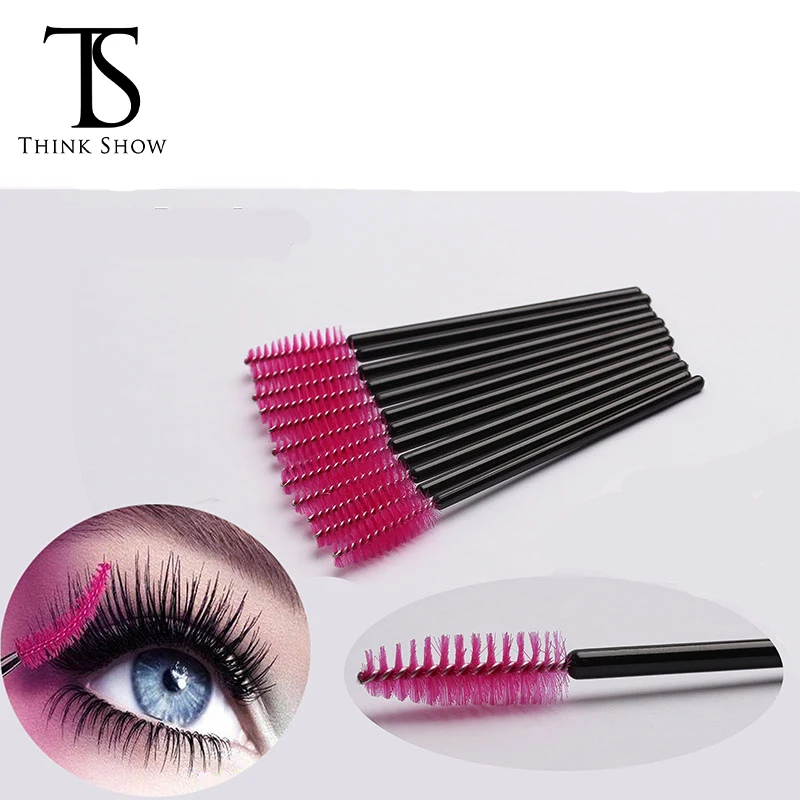 Thinkshow 50pcs Disposable Eyelash Brush Cosmetic Brushes Set Makeup