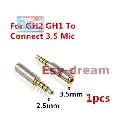 

Pro Audio Adapter Head Connector 3.5-2.5 3.5mm-2.5mm 3.5 female to 2.5 male For Panasonic GH2 GH1 Fujifilm XE1 X-E1 Camera Mic