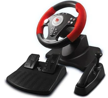 Бесплатная Доставка Проводной USB PS2/PS3/PC 3 в 1 Рулевое Racing Wheel с Педалью и Ручного Тормоза