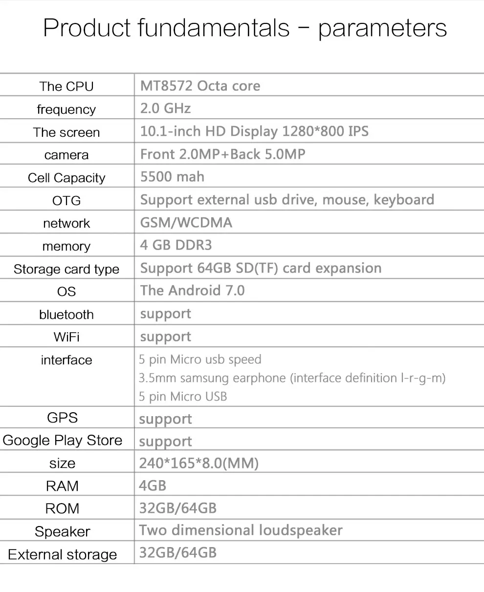 Планшетный ПК 10 дюймов 2.5D Закаленное стекло ips Android 7,0 Octa Core телефонный звонок Две sim-карты wifi gps ram 4 Гб rom 32 Гб 64 Гб планшет
