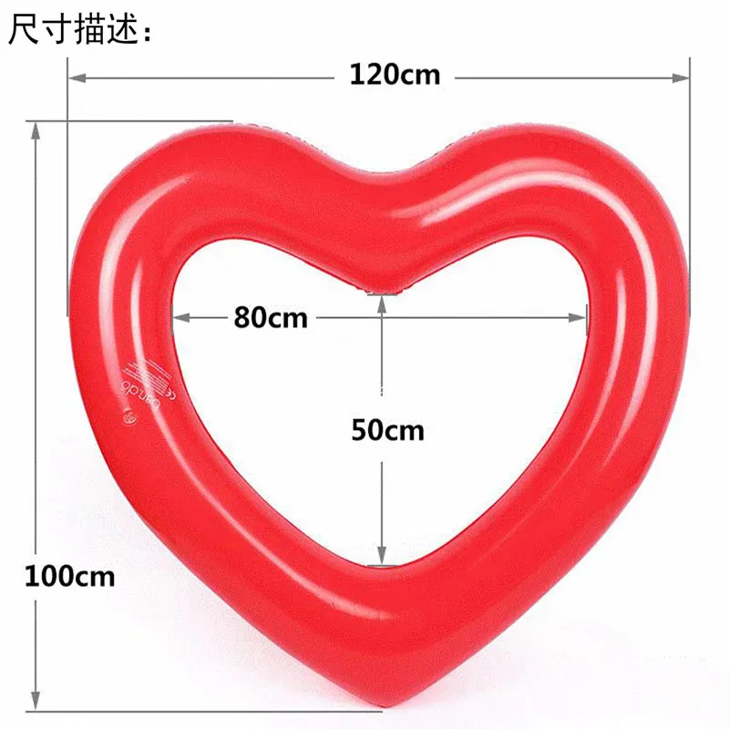Гигантские надувные сердце любовь одежда заплыва кольцо прозрачный, блестящий для летних вечеринок бассейна матрас игрушечные лошадки