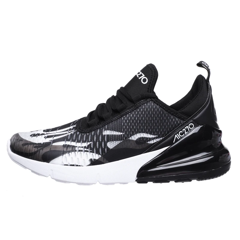 Мужская Спортивная обувь, брендовые кроссовки для бега, дышащие, zapatillas hombre Deportiva 270, Высококачественная Мужская обувь, кроссовки для тренировок - Цвет: G50 Black white
